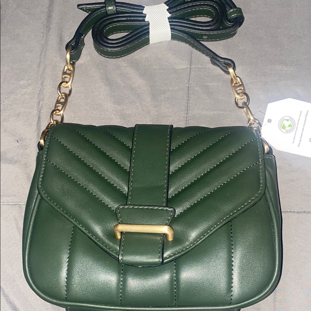 Green Quilted Crossbody Bag